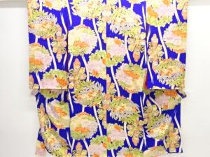 アンティーク　錦紗花丸文様着物